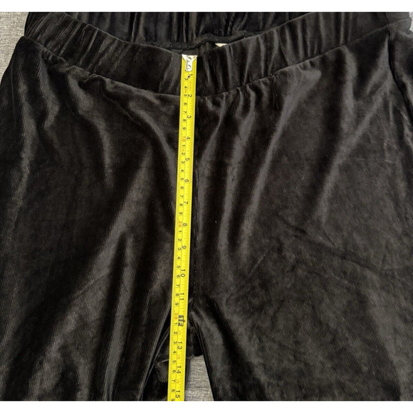 Soft Surroundings Pants Velvet Velour Wide Leg Pull on Black 1x (18w/20w) - Picture 4 of 9